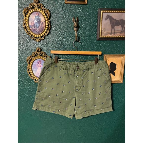 Chubbies Green All Over Chicken of the sea Shorts Mens Size XL Elastic Waist - Picture 1 of 5